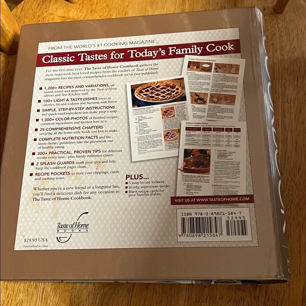 Taste of Home Cookbook - Red and Brown Edition Large